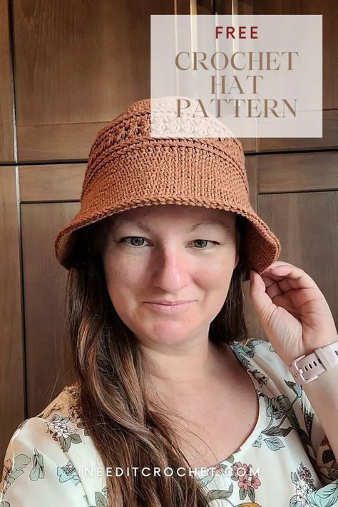 Bucket Hat Crochet Pattern Free, Free Crochet Bucket Hat, Crochet Bucket Hat Free Pattern, Crochet Bucket Hat Pattern, Crocheted Bucket Hat, Crochet Hats Free Pattern Ladies, Crochet Washcloth Free, Crochet Newsboy Hat, Easy Crochet Hat Patterns