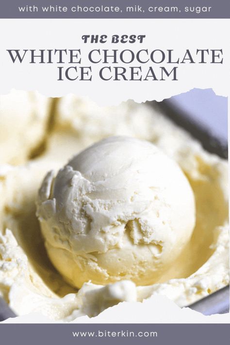 Homemade White Chocolate Ice Cream, White Chocolate Mousse Ice Cream, Tcby White Chocolate Mousse Frozen Yogurt Recipe, White Chocolate Ice Cream Recipe, White Chocolate Popsicles, Kumio Ice Cream Recipes, Boozy Ice Cream Recipes, Ice Cream Recipes For Ice Cream Maker, Ice Cream Recipe