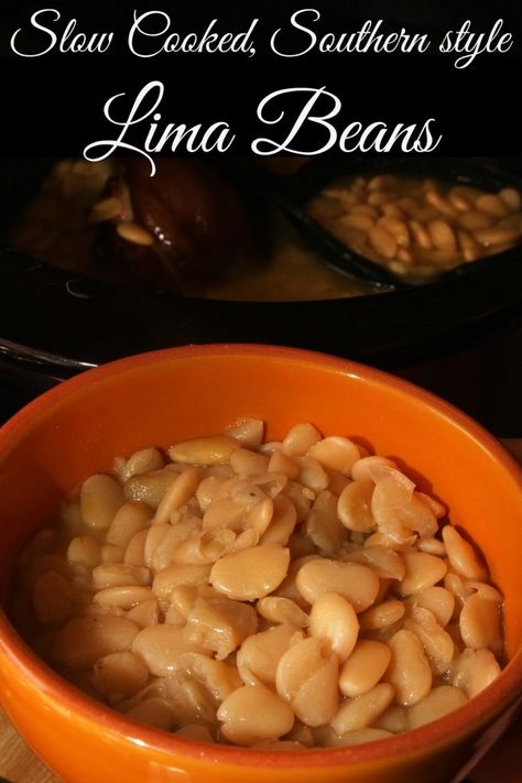 Daddy's Slow Cooked Southern Lima Beans Lima Beans In Crockpot, Beans In Slow Cooker, Southern Lima Beans, Cooking Lima Beans, Beans Recipe Crockpot, Lima Bean Recipes, Beans In Crockpot, Lima Bean, Lima Beans