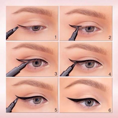 Easy Winged Eyeliner, Eyeshadow For Green Eyes, Sparkly Eyeshadow, Winged Eyeliner Tutorial, Eyeliner For Beginners, Cream Eyeliner, Kohl Eyeliner, Simple Eyeliner, Makeup Tutorial Eyeliner