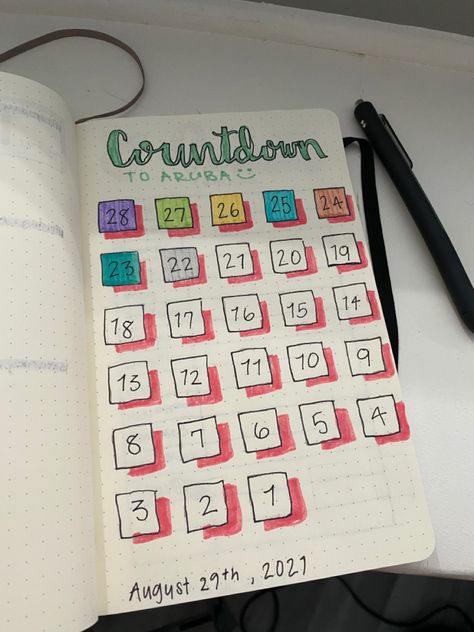 Countdown Journal Ideas, Diy Countdown Calendar Vacation, Holiday Countdown Calendar, Drawing Calendar Ideas, Vacation Countdown Calendar, Creative Countdown Ideas, Fun Countdown Ideas, Diy Countdown Ideas, Cute Countdown Ideas