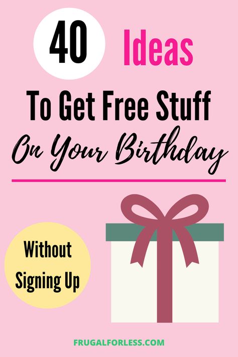 Who doesn't want frees stuff? And Who doesn't want to have lots of gifts? Find out about the 40 ideas to get free stuff on your birthday and without having to sign up. There are loads of opportunities. Birthday Freebies Without Signing Up, Bday Freebies, Free Stuff On Your Birthday, Free On Your Birthday, Freebies On Your Birthday, Freebie Websites, Get Free Stuff Online, Work Binder, Free Birthday Gifts