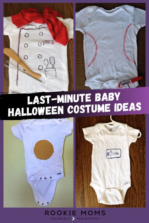 Last-minute baby Halloween costume ideas - Rookie Moms Homemade Baby Costumes, Baby Halloween Costume Ideas, Easy Last Minute Halloween Costumes, Halloween Costumes For Babies, Diy Baby Halloween Costumes, Costumes For Babies, Mother Daughter Activities, Diy Baby Costumes, Baby Halloween Costume