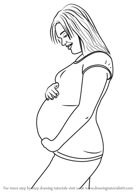 Learn How to Draw Pregnant Woman (Other People) Step by Step : Drawing Tutorials Pregnant Woman Drawing, Pregnant Drawing, Step Drawing, Pregnant Woman, Woman Drawing, Learn How To Draw, Drawing Tutorials, Step By Step Drawing, Drawing Poses