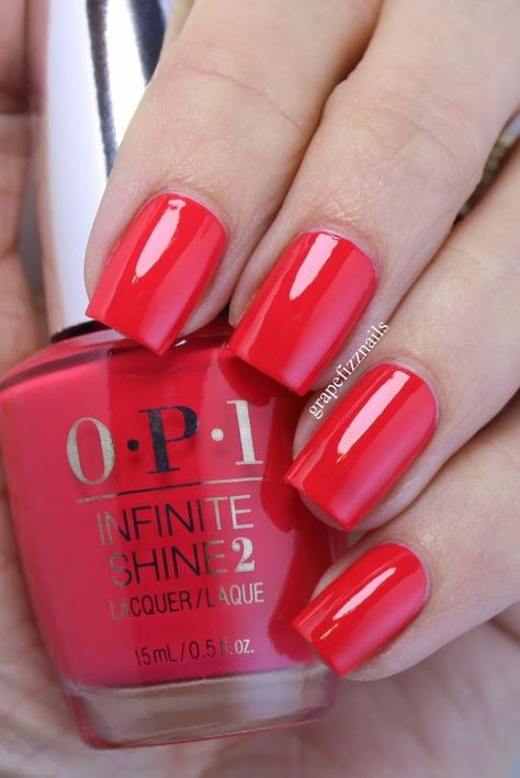 New OPI Infinite Shine Gel Effects: "She Went On, and On.." New Opi Colors, Gels Nail, Opi Gel Nails, Opi Colors, Opi Nail Colors, Nagellack Trends, Opi Infinite Shine, Spring Nail Colors, Red Nail Polish