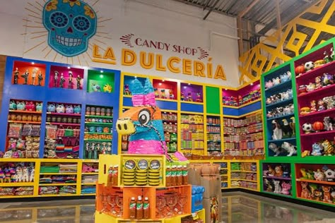 Mexican Store Design, Mexican Candy Store, Toy Store Design, Candy Store Design, Mexican Candy, Floor Wallpaper, Makeup Store, Chocolate Shop, Store Design Interior