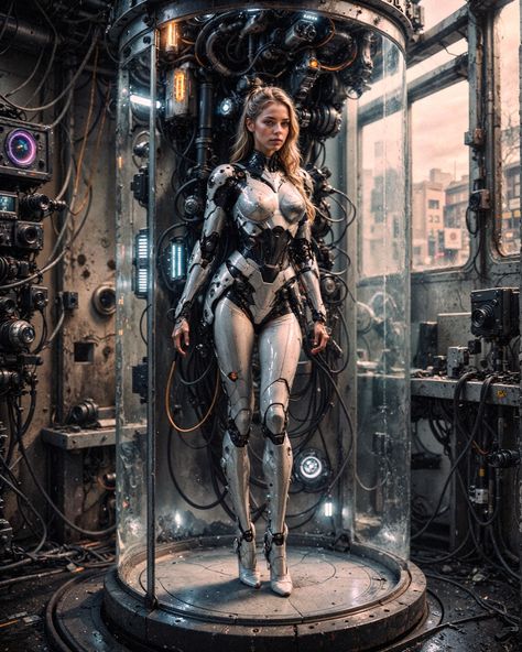 Maintenance #scifi #scifiart #robots #futurismart #robotlove #art, #cyberpunk #characterdesign #stablediffusion #affinityphoto #aitools #conceptart #digitalillustration #picoftheday Cyberpunk Women, Catsuit Outfit, Garter Tattoo, Eclipse Phase, Futurism Art, Cyborgs Art, Art Cyberpunk, Android Robot, Space Girls