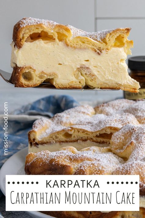 Cream Puff Cakes, Polish Desserts, Resep Smoothie, Dessert Aux Fruits, Choux Pastry, A Piece Of Cake, Polish Recipes, Piece Of Cake, Baking Sweets