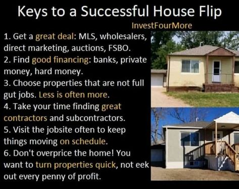 It takes money, education, connections, and determination to get through a house flip. I flipped my first house in 2001 and have since flipped more than 180 houses. How to finance flips, how to find flips, how to buy with no money, how to repair flips and how to sell flips. Flip Houses How To Start, Fix And Flip Houses Ideas, How To Flip A House, Flipping Houses For Beginners, House Flipping For Beginners, Airbnb Arbitrage, House Flipping Business, Flipping Homes, House Flips