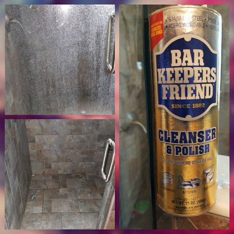 Bar Keepers Friend Uses Bathroom, Barkeepers Friend, Cleaning Shower Glass, Clean Rust, Cleaning Bathroom, Bar Keepers Friend, Bar Keeper, How To Clean Rust, Hard Water Stains