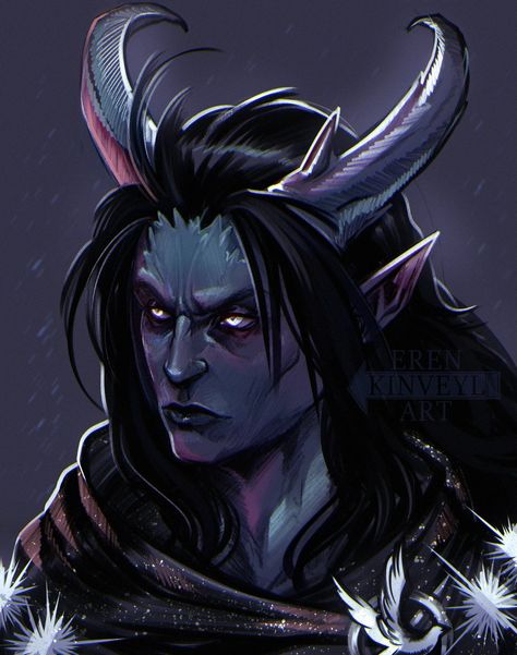 Feral Tiefling Male, Black Tiefling Male, Blue Tiefling Male, Black Tiefling, Tiefling Male, Intense Art, Art Boy, Male Character, Character Collection