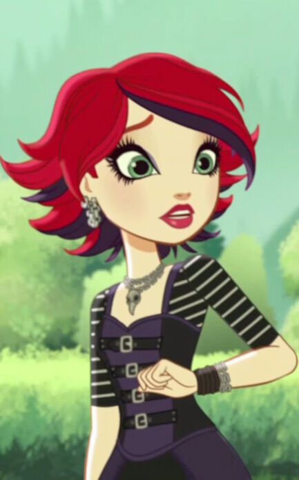 Red Hair Costume, Characters With Red Hair, Red Hair Cartoon, Ever After High Rebels, Side Character, Black Red Hair, Short Red Hair, High Hair, Short Brown Hair