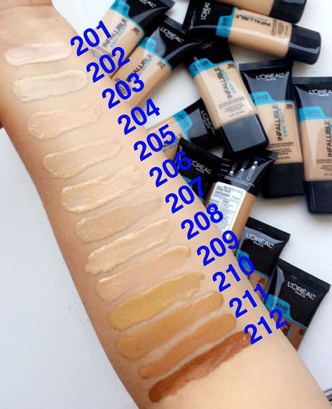 Loreal Infallible Pro Glow Foundation Swatches Foundation Loreal, Loreal Infallible Foundation, Infallible Foundation, Foundation Swatches, Loreal Infallible, Foundation With Spf, Loreal Paris Infallible, Drugstore Foundation, Glow Makeup