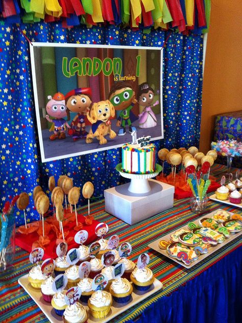 Landon Super Why Birthday (105) Super Why Cake, 4th Bday Theme, Boy 1st Birthday Themes, Super Why Birthday Party, Lilo And Stitch Theme, Super Why Party, Pj Mask Birthday Party, Growing Up Two Fast, Super Why Birthday