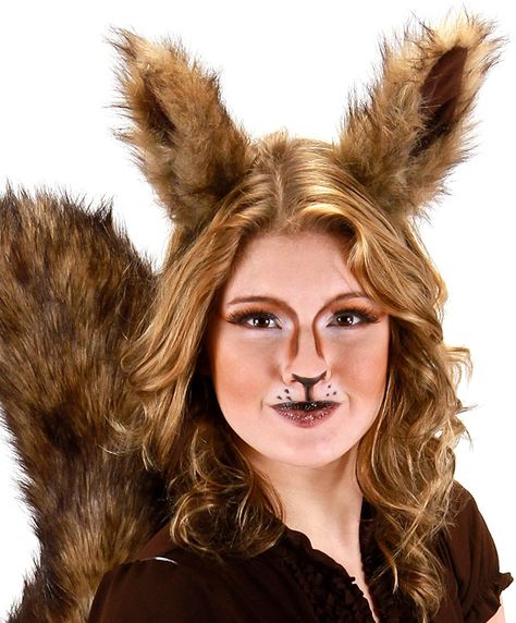 AmazonSmile: elope Deluxe Oversized Squirrel Ears Headband Brown: Clothing Cindy Lou Who Costume, Who Costume, Squirrel Costume, Alice In Wonderland Makeup, Wonderland Makeup, Fox Makeup, Animal Makeup, Cindy Lou Who, Makeup Books