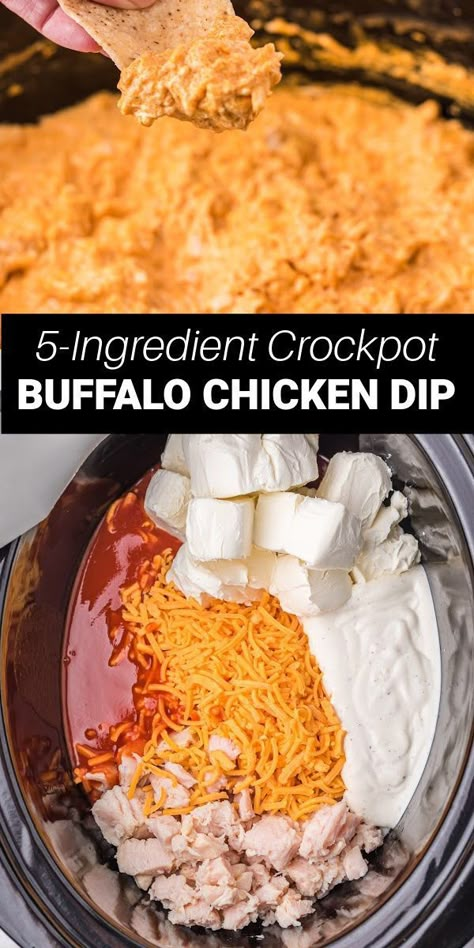 Chicken Dips Crockpot, Crock Pot Buffalo Chicken Dip, Spicy Chicken Dip, Crockpot Buffalo Chicken Dip, Crock Pot Buffalo Chicken, Crockpot Snacks, Chicken Buffalo, Dip Recipes Hot, Buffalo Chicken Dip Crock Pot