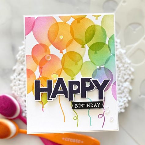 Happy Balloons, Balloon Party, Taylored Expressions, Get Well Gifts, Card Making Tutorials, Balloon Diy, Custom Stamps, Card Layout, Fathers Day Cards