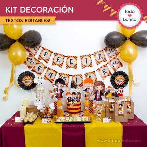 Kits para imprimir de Harry Potter por Todo Bonito Harry Potter Birthday Party Decorations, Harry Potter Art Projects, Harry Potter Funny Tumblr, Harry Potter Art Fanart, Harry Potter Treats, Diy Harry Potter Crafts, Harry Potter Candy, Harry Potter Cupcakes, Harry Potter Party Decorations