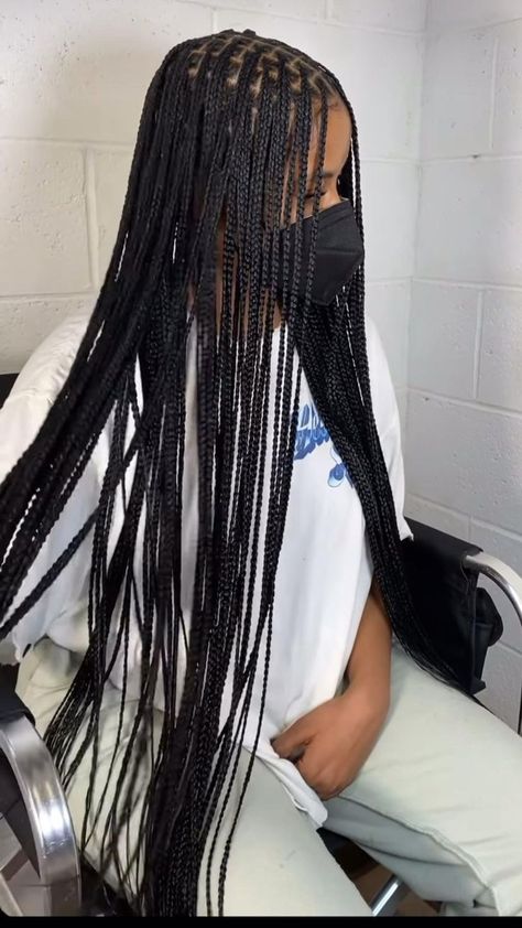 Gorgeous flowing knotless braids! in 2022 Big Box Braids Hairstyles, Box Braids Hairstyles For Black Women, Braids Hairstyles Pictures, Braided Cornrow Hairstyles, Cute Box Braids Hairstyles, Braided Hairstyles For Teens, Protective Hairstyles Braids, Girls Hairstyles Braids, Hot Hair Styles