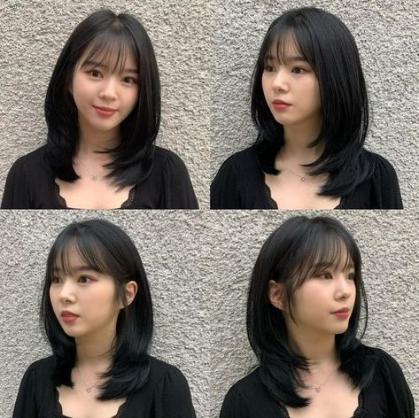 Middle Hair, Shot Hair, Brown Hair Looks, Hair Style Korea, Hair Inspiration Long, Layered Haircuts For Medium Hair, Haircut Inspo, Asian Short Hair, Hair Inspiration Short