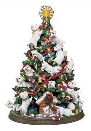 Danbury Mint Christmas Figurines West Higland Terrier Christmas Tree - Boxed Westie Christmas, Mint Christmas, Blue Skye, Westie Puppies, Westie Dogs, Miniature Trees, Danbury Mint, West Highland Terrier, West Highland White Terrier