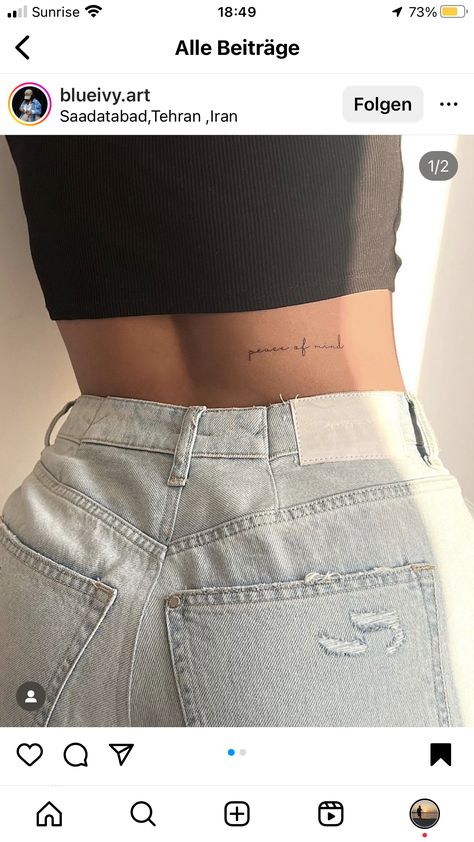 Back Tattoo Placement, Inner Bicep Tattoo Women, Rib Tattoos For Women, Small Girly Tattoos, Waist Tattoos, Phrase Tattoos, Torso Tattoos, Hip Tattoos Women, Small Pretty Tattoos