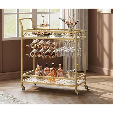 Bar cart with fridge