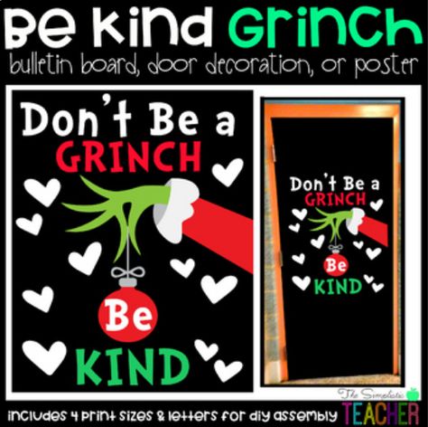 Grinch Bulletin Board, December Bulletin Boards, Holiday Bulletin Boards, Christmas Bulletin Boards, Holiday Door Decorations, Christmas Door Decorating Contest, Christmas Classroom Door, Winter Bulletin Boards, School Door Decorations