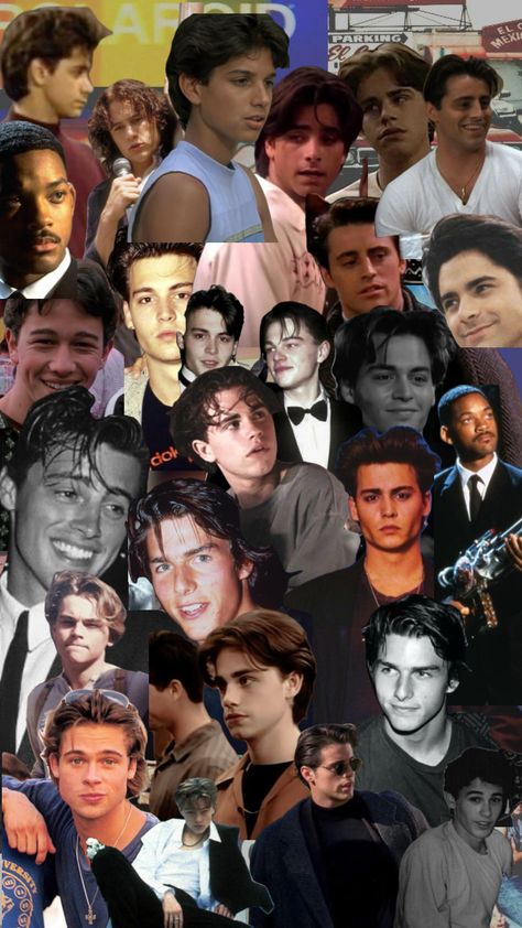 #90s boys 90s Heartthrobs Guys, 90s Boys Aesthetic, 90s Celebrities Men, 90s Male Actors, Men In The 90s, 90s Boys Fashion, 90s Mens Hair, 80s Men Hairstyles, Popular 90s Hairstyles