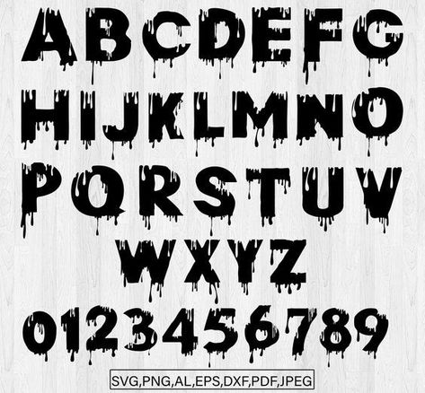 Spooky Lettering Halloween Fonts, Dripping Font, Blood Font, Dripping Letters, Halloween Fonts Alphabet, Font Procreate, Letter Fonts, Tattoo Pics, Alphabet Monogram