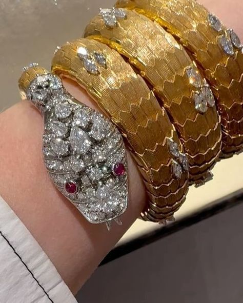 Sotheby's Jewels on Instagram: "Two iconic Bulgari jewels, exquisitely matched: a vintage ‘Serpenti’ ruby-and-diamond wristwatch alongside a breathtaking ruby-and-diamond ring. Crafted by the legendary Italian house, these timeless treasures will be offered in a few short hours in the Magnificent Jewels auction at #SothebysGeneva. Last chance to bid via the link in bio." Verdura Jewelry, Bulgari Jewelry, Magnificent Jewels, Italian House, Timeless Treasures, Last Chance, Wrist Watch, Link In Bio, Diamond Ring