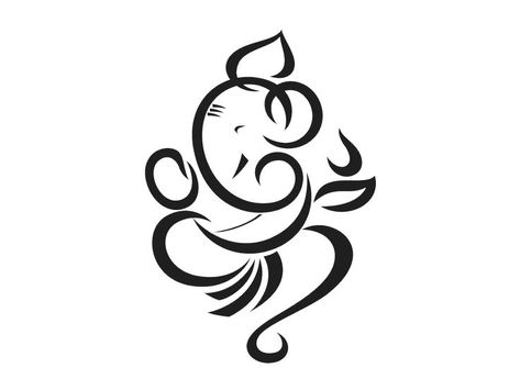 Ganesha Outline Simple, Ganesha Cnc Design, Ganesha Line Drawing, Ganapati Illustration, Vinayagar Logo, Ganesh Logo Design, Ganpati Logo, Ganesh Symbol, Ganesh Logo