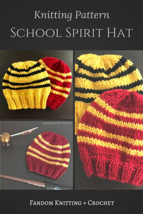 Harry Potter Hat Crochet Pattern Free, Tricot Harry Potter, Harry Potter Hat, Harry Potter Knit, Beanie Knitting Pattern, Knitting Things, Knitting Board, Harry Potter Crochet, Trendy Knitting