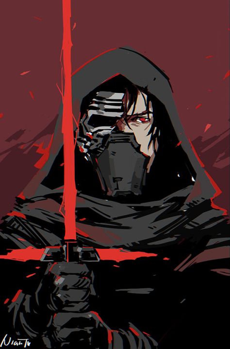 Kylo Ren Art, Star Wars Canvas Art, Kylo Rey, Sith Lords, Ren Star Wars, Star Wars Meme, Star Wars Painting, Arte Nerd, Star Wars Sith