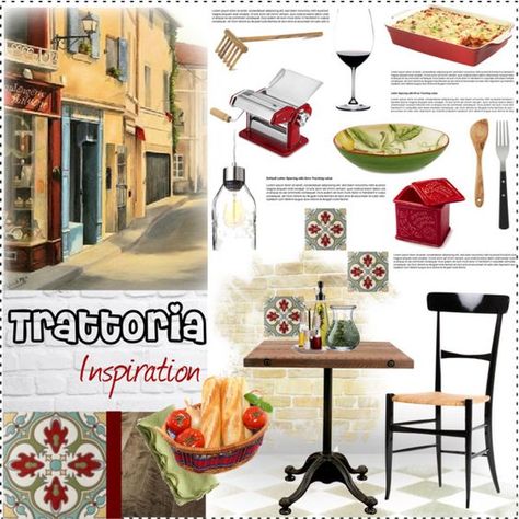 My Interior Moodboards: Concept Board - Italian Trattoria Italy Mood Board, Italian Trattoria, Italy Food, Concept Board, Florence Italy, Italian Restaurant, Best Places To Travel, Pier 1, Styling Tips