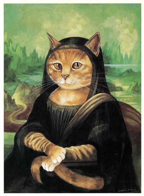 Cats Are Taking Over Famous Western Artworks And We're Definitely Not Mad About It 심플한 그림, World Famous Paintings, Illustration Kunst, Western Artwork, Art Parody, Cat Artwork, Art Et Illustration, Maroon 5, Cat Posters