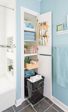 Bathroom Design Ideas Smart Bathroom, Bathroom Closet, Small Bathroom Makeover, Shower Niche, Small Bathroom Storage, Traditional Bathroom, Linen Closet, Lowes Home Improvements, Kids' Bathroom