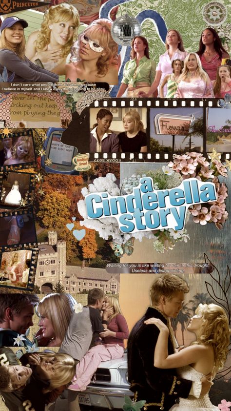 Movie Wallpapers Collage, Movie Aesthetic Collage, Movies Collage, Austin Y Ally, Romcom Movies, Rom Coms, Movie Collage, Vintage Retro Art, Cinderella Movie