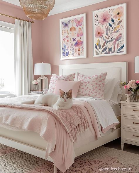 Rooms Interior Bedroom, Princess Pink Bedroom, Little Bedroom Ideas, Pastel Pink Bedroom, Bed Rooms Ideas, Lover Bedroom, Pink Bedroom Walls, Girl Bedroom Ideas, My Secret Garden