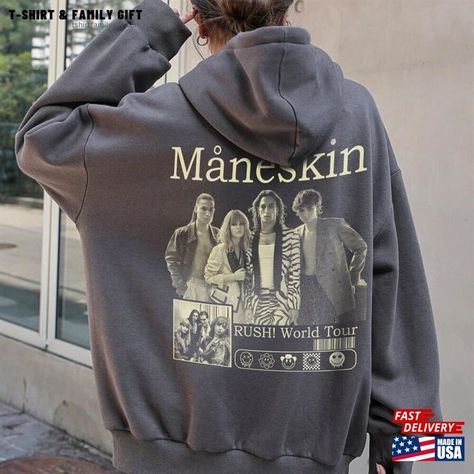 Vintage Maneskin Sweatshirt Rush World Tour 2023 Shirt Music Hoodie Classic Check more at https://tshirtfamilygift.com/product/vintage-maneskin-sweatshirt-rush-world-tour-2023-shirt-music-hoodie-classic/ Outfit Chic, Family Gifts, Family Shirts, World Tour, Classy Outfits, New Outfits, Rock And Roll, Fashion Inspo Outfits, Rush