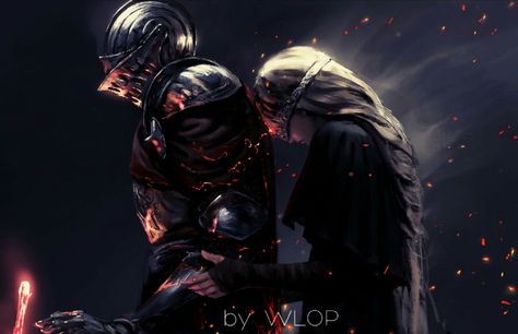 Knight and Princess Fire Keeper, Dark Souls 3, Dark Souls Art, 다크 판타지, Dark Soul, Bloodborne, Fantasy Story, Soul Art, Arte Fantasy