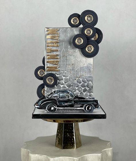 Vintage Car Cakes For Men, Male Cakes Birthday Men, Car Theme Cake For Men, Cake For Car Lover, Vintage Car Cake, Male Birthday Cake, Guy Cakes, Male Cakes, Cake Collage