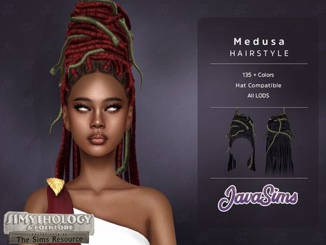 Sims 4 Medusa Tattoo, Doux Medusa Hair Sims 4 Cc, Sims 4 Medusa, Medusa Hairstyle, Sims 4 Guide, Medusa Hair, Oscar Hairstyles, Los Sims 4 Mods, Sims 4 Tattoos