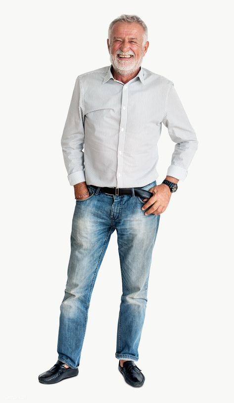 Blue Jeans Black Shoes, Man Full Body, Man Posing, Portrait Man, Action Pose, Smiling Man, Inked Men, White Beard, Standing Poses