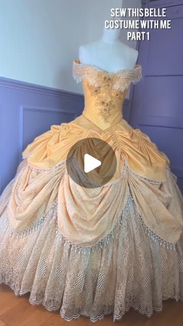 Amber Camilla on Instagram: "Sew this Belle Ballgown with me! Part 1 ❤️.
-
This design/take on Belle was made by me and is NOT to be recreated.
My commissions are open. If you're interested in commissioning me, send me a DM and read my commission info story highlight for more information 😁.
-
#belle #bellecosplay #bellecostume #beautyandthebeast #beautyandthebeastcosplay #cosplay #costumemaker #costumewip #costuming #seamstress #disney #disneycosplayer #disneycosplay #cosplaydetails #costumedetails #cosplaycommission #costumecommission #promdress #couture #designer #moviecostume #theatercostume #ukcosplay #ukcosplayer #ballgown #weddingdress" Diy Princess Costume For Women, Princess Costume For Women, Diy Disney Princess Costume, Belle Ballgown, Diy Princess Costume, Belle Cosplay, Disney Princess Costumes, Belle Costume, Princess Diy