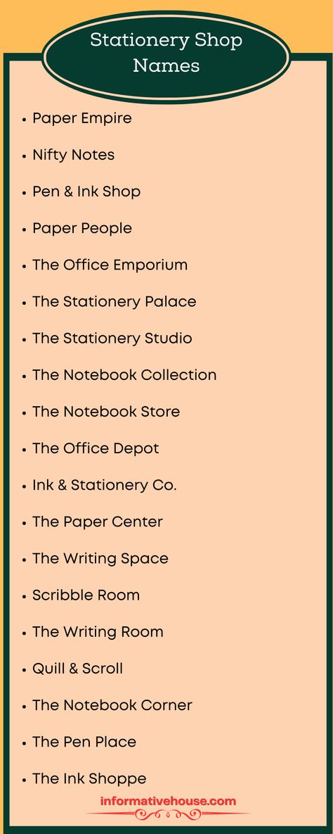 Make Your List Making Easier with These Unique Stationery Shop Names Ideas! -InformativeHouse Names For Stationery Shop, Stationary Shop Name Ideas, Gift Shop Names Unique, Stationary Business Name Ideas, Pen Names Ideas, Aesthetic Shop Names, Pen Name Ideas, Store Names Ideas Unique, Small Stationery Store Design