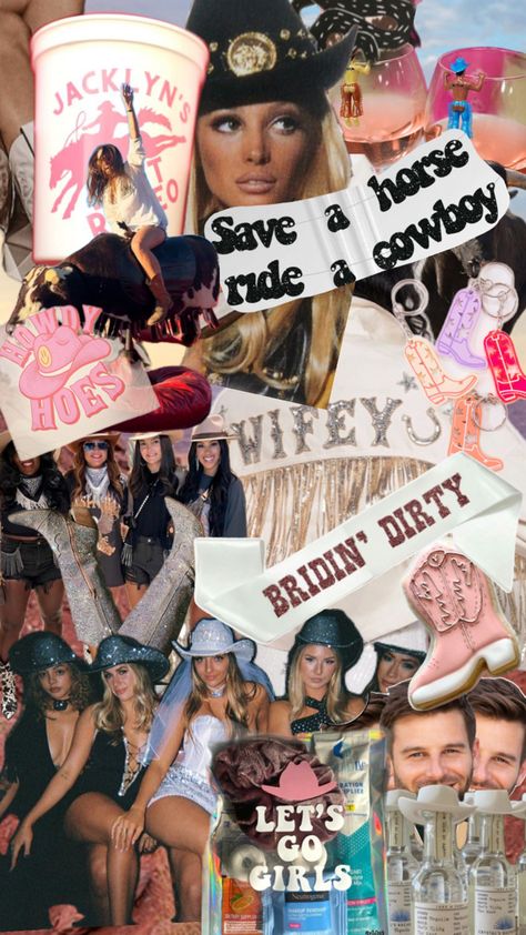 Western/rodeo bachelorette theme inspo Cowgirls Bachelorette Party, Vintage Western Bachelorette, Western Bachelorette Party Themes, Bachelorette Party Themes Western, Hen Do Last Rodeo, Scottsdale Bachelorette Theme, Western Bachelorette Theme, Country Bachelorette Party Themes, Cowgirls And Cocktails Bachelorette