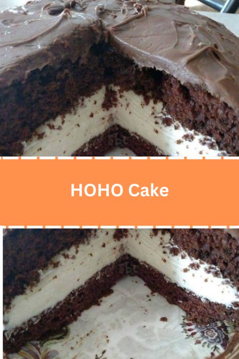 HOHO Cake Hoho Cake, Hostess Snack Cakes, Cream Cheese And Cool Whip, Sponge Cake Roll, Hostess Snacks, Milk Chocolate Frosting, Chocolate Roll Cake, Canned Frosting, Weeknight Recipes