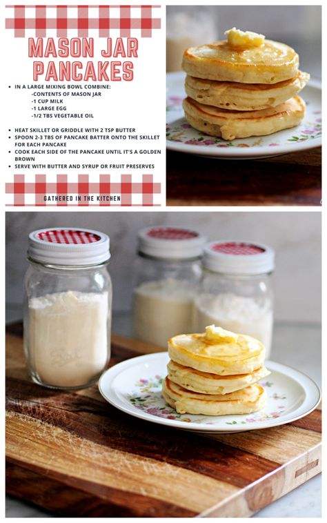 This make ahead homemade pancake mix in a mason jar are perfect for busy mornings, gifts and camping! Diy Pancake Mix, Easy Whoopie Pie, Pancake Mix Recipe, Homemade Pancake Mix, Chocolate Chip Mug Cake, Best Pancakes, Jar Meals, Delicious Pancakes, Jar Recipes