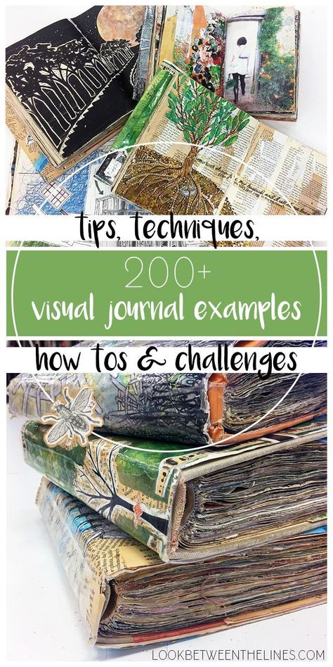 Visual journals are an amazing way to create art through experimentation, collage, and self expression. Check out over 200 examples of visual journal pages, prompts, ideas, tips, techniques, and how tos. Collage Sketchbook, Journal Examples, Visual Journaling, Journal Tips, Visual Journals, Art Journal Prompts, Learning Skills, Classroom Art, Bookmaking